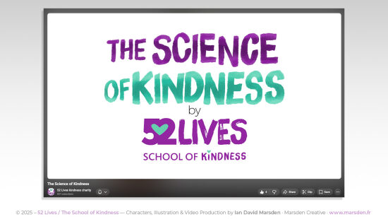 52 Lives : introduction visuelle — Illustration issue d’une vidéo explicative dessinée, mêlant visual storytelling, pédagogie et émotion. Travail d’illustrateur et graphiste à Montpellier pour traduire un message humain en image claire, a