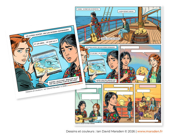 Samara de Minuit à Minuit — bande dessinée et narration visuelle 2026 Exemple de bande dessinée, de narration visuelle et de planche illustrée développé dans une approche à la fois éditoriale et narrative. Ce travail met en avant la mise en
